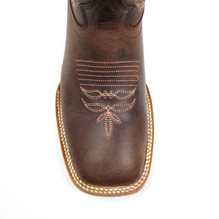 "Aurora" Artillero Women's Cowboy Boot - Brown/Pink