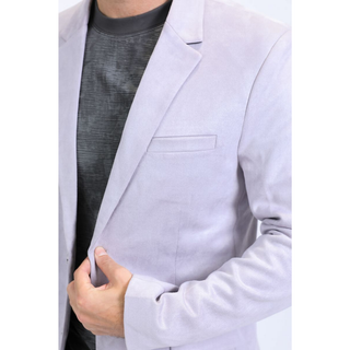 Soft faux suede material detail on Platini men’s blazer