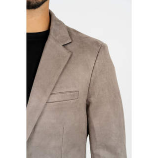 Soft faux suede material detail on Platini men’s blazer