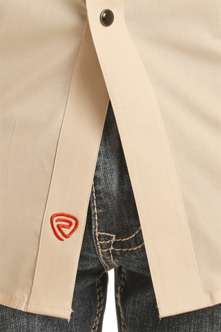 Rock & Roll Denim Tek Double Pocket Embroidered Short Sleeve Snap Shirt