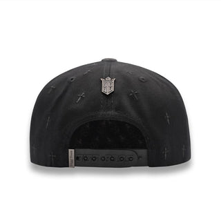 Back view of Cruz Black/Silver Snapback Hat with snapback closure and BIGG BOSS logo