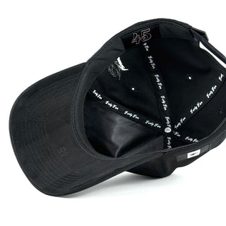 Inside view of Forty Five hat showing branded taping and 45 label.