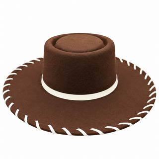 Kids Western Cowboy & Cowgirl Costume Hat – White Stitching