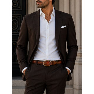 Los Altos Caiman Belly Laser Belt with Square Buckle - Porto Honey