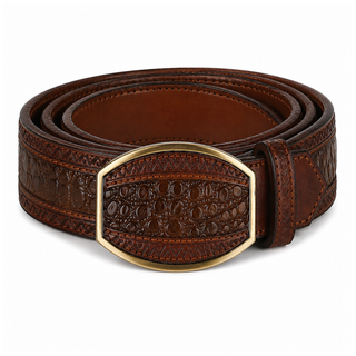 Los Altos Caiman Belly Laser Belt with Square Buckle - Porto Oryx