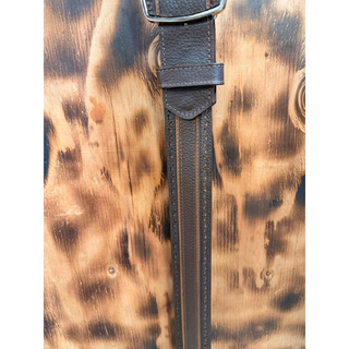 Los Altos Grisly Laser Design Belt with Square Buckle - Brown