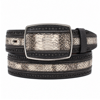 Los Altos Python Nubuck Belt with Square Buckle - Natural