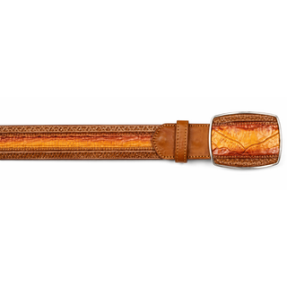 Los Altos Caiman Belly Laser Belt with Square Buckle - Faded Buttercup