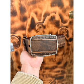 Los Altos Rage Square Buckle Belt- Walnut