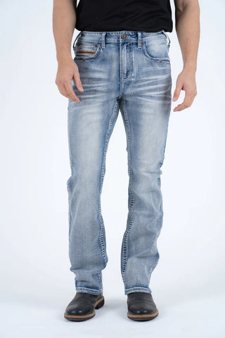 Platini Holt Men's Light Blue Boot Cut Jeans