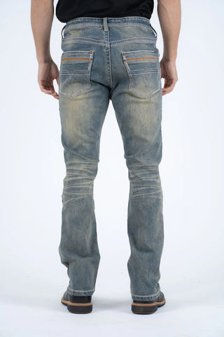 Platini Holt Men's Dirty Blue Boot Cut Jeans