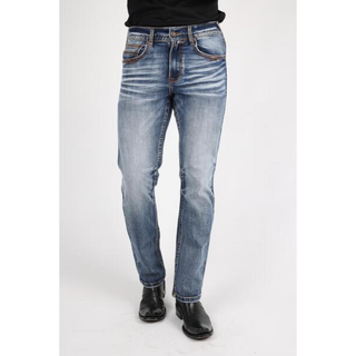 Platini Dark Denim Slim Boot Cut Core Denim Pants- Pocket View 