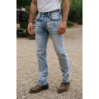Platini Western denim jeans for men – Light wash bootcut style