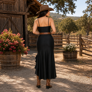 Midnight Rodeo High-Low Dress - Black