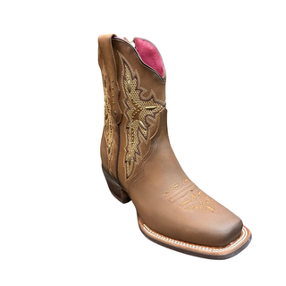 Angled view of Rio Grande Diana cowgirl boot with embroidered detailing