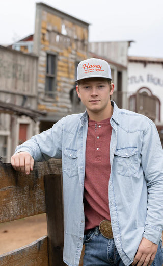 "OG" Hooey Hat Grey/White with Orange Stitching