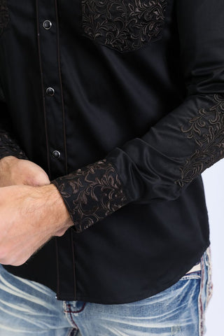 embroidery western shirt and buttons on the collar, pockets and sleeves is made from 100% cotton embroidery view 