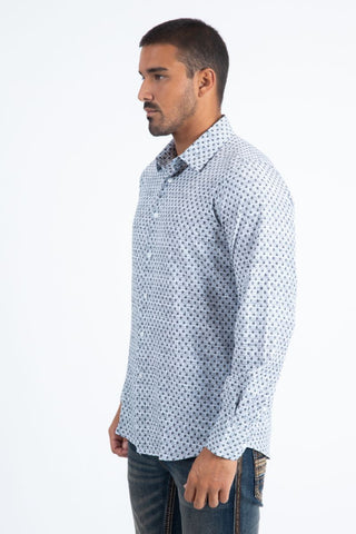  Modern Fit Stretch Foil Shirt – a fusion of contemporary fashion and comfort- side profile