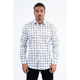 Mens Modern Fit Stretch Foil Fashion Shirt