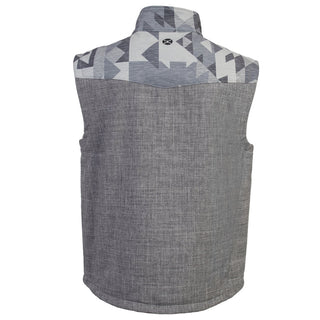 Hooey Softshell Vest- Grey with Aztec Print