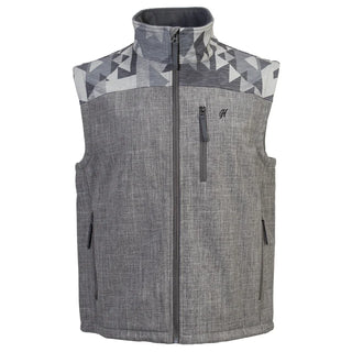 Hooey Softshell Vest- Grey with Aztec Print