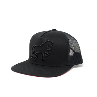Horse Black Embroidered Trucker Hat