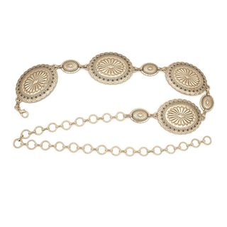 Women's Flower Concho Chain Belt