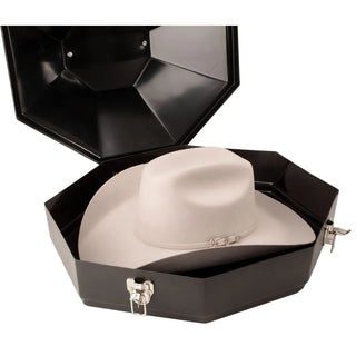 Hard Plastic Black Hat Carrier with Flip Latch Closure