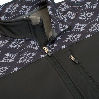Rodeo Softshell Aztec Print Jacket Black/Grey