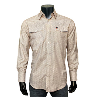 Bandoleros Men's Pattern Print Snap Shirt - Brown