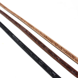 Handmade Tooled Leather Hat Band - Brown
