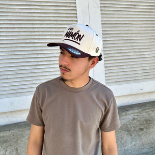 No Seas Mamón Snapback Cap Cream and Brown – Spanish Phrase Hat