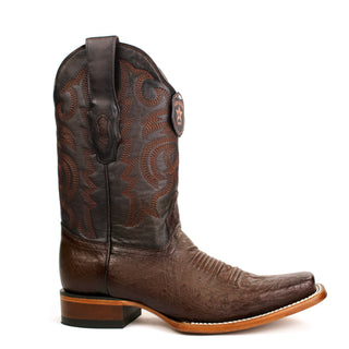 Los Altos Faded Brown Smooth Ostrich Square Toe Boots