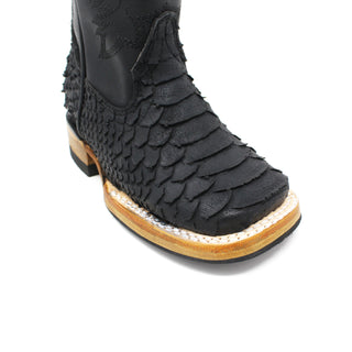 Ranchers Boys Square Toe Faux Python Cowboy Boot