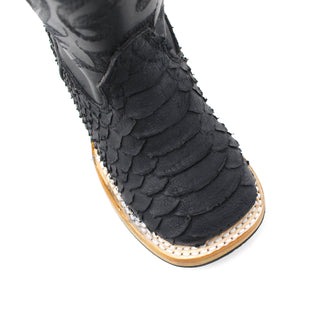 Ranchers Boys Square Toe Faux Python Cowboy Boot