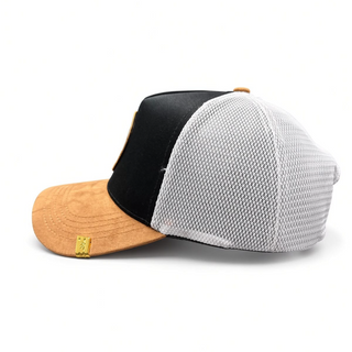 The King Ranch Cowboy Patch Trucker Cap – Black/Tan/White