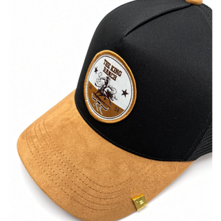 The King Ranch Cowboy Patch Trucker Cap – Black/Tan/White