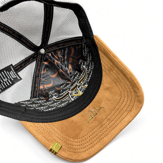 The King Ranch Cowboy Patch Trucker Cap – Black/Tan/White