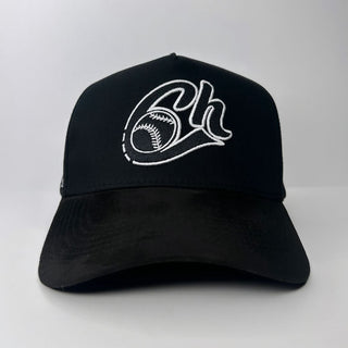 Front view of JG Hats Charros de Jalisco cap with white embroidered Charros baseball logo