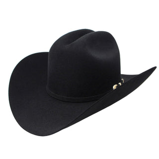 Cattleman crown shape of Larry Mahan 6X Real Western Hat in Black.