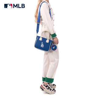 MLB Los Angeles Dodgers Team Tote/Crossbody with Baseball Coin Pouch - Blue