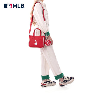 MLB Los Angeles Dodgers Team Tote/Crossbody with Baseball Coin Pouch - Red
