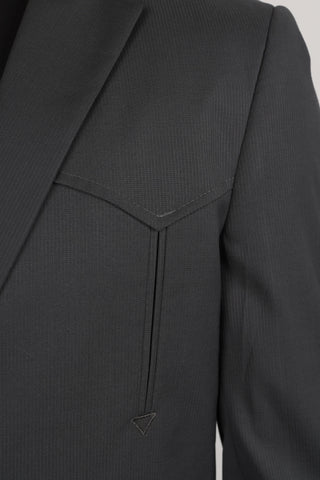 Platini Men's Black Western Sport Coat w/ Elbow Patch - Charcoal