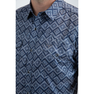 Mens "PERFORMANCE" Western Short Sleeve Shirt- Navy