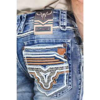 Platini men’s Denim Western slim Tripple Stitch Boot Cut straight jeans with Signature Pocket 