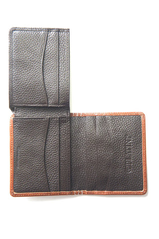 Platini Men's Genuine Leather Wallet- Cognac