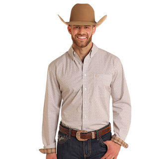 Panhandle Long Sleeve Two Pocket Snap Shirt - Khaki