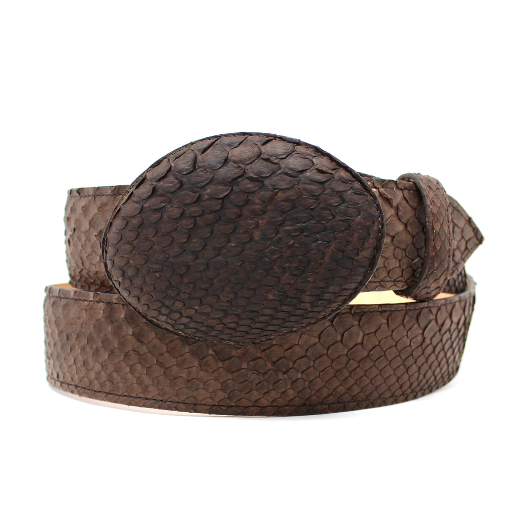 Ranchers Dark Brown Python Belt – MexWest