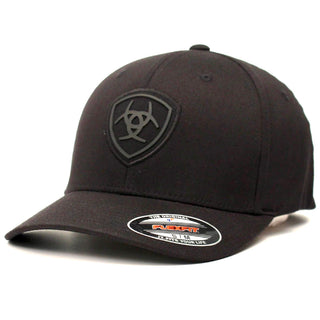 Ariat Black On Black Shield FlexFit Trucker Hat