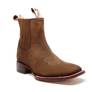 El Canelo Dark Tabaco Suede Squared Toe Ankle Boots